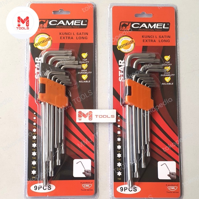 Kunci L Set Bintang CAMEL 9 pcs Satin -CAMEL Kunci L Set Bintang 9 pcs