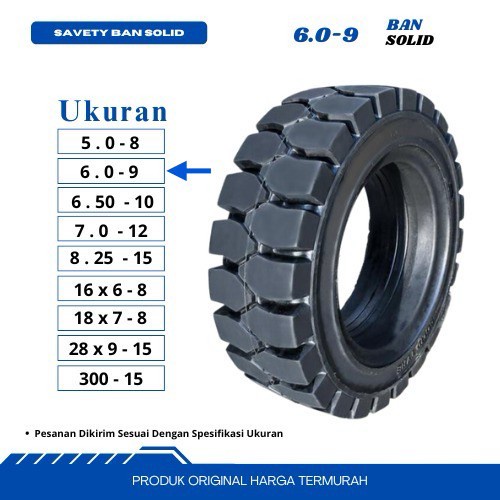 Ban Solid/ Ban Mati Forklift 6.00-9 600-9 600*9Hargapromo
