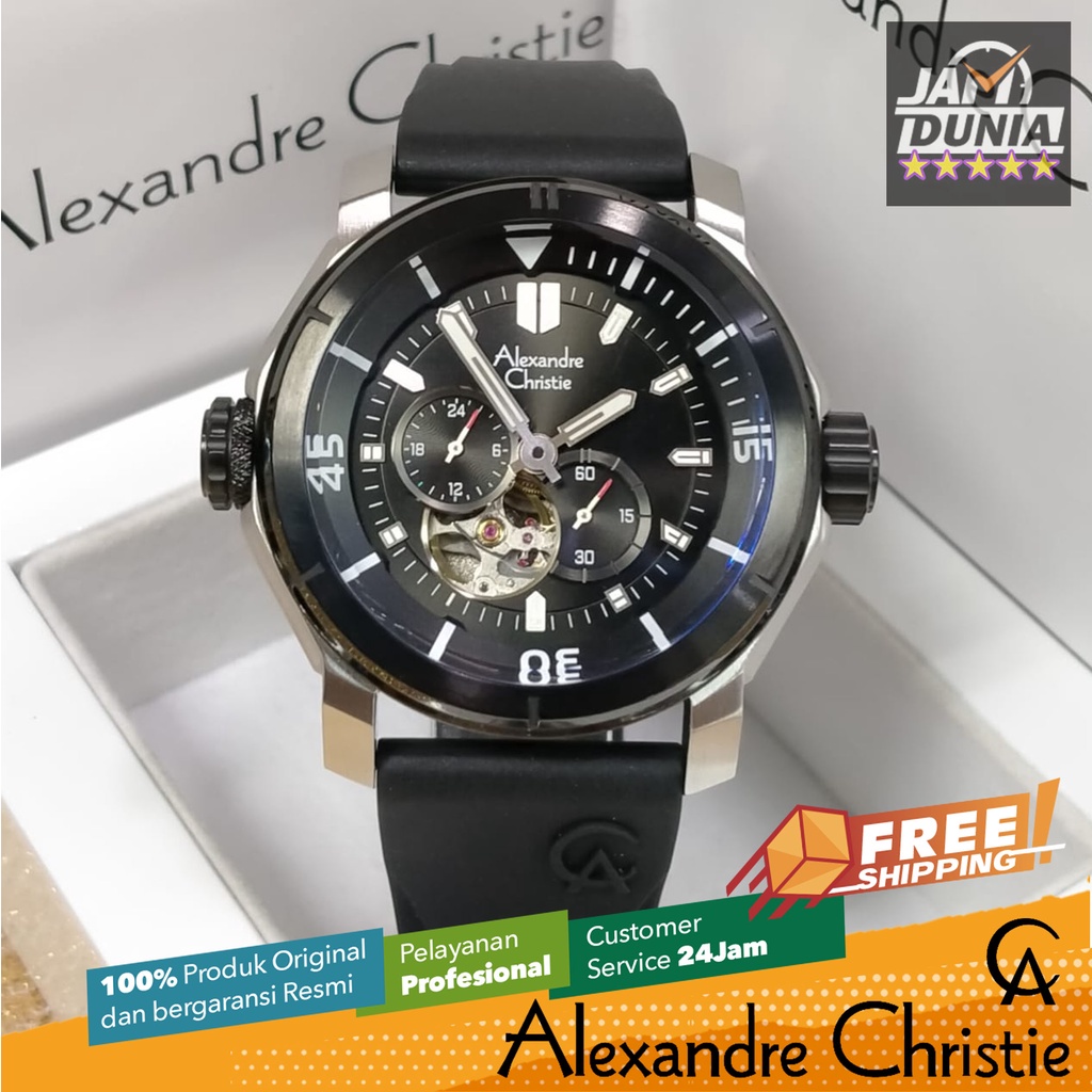 JAM TANGAN PRIA ALEXANDRE CHRISTIE AUTOMATIC ORIGINAL BLACK 6565 AC 6565 AC6565 ACF6565 CT B087