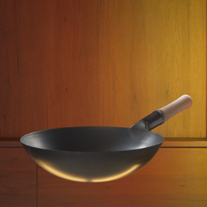 WAJAN CARBON STEEL WOK SINGLE HANDLE SEASONED