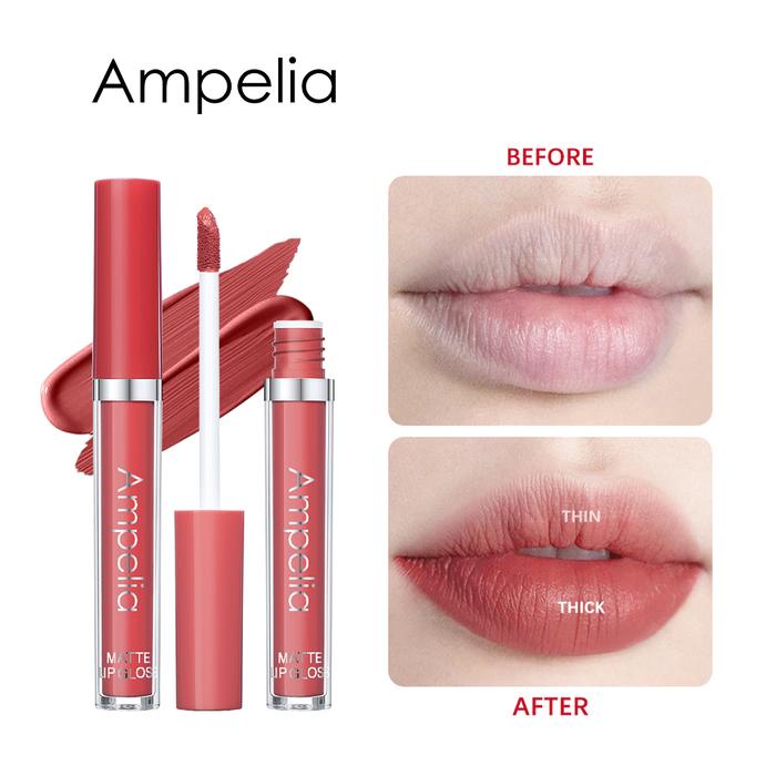 Ampelia Lipstick Matte Liquid Lipstick Makeup Set 6Pcs Lip Gloss Lipstik Waterproof Lip Gloss