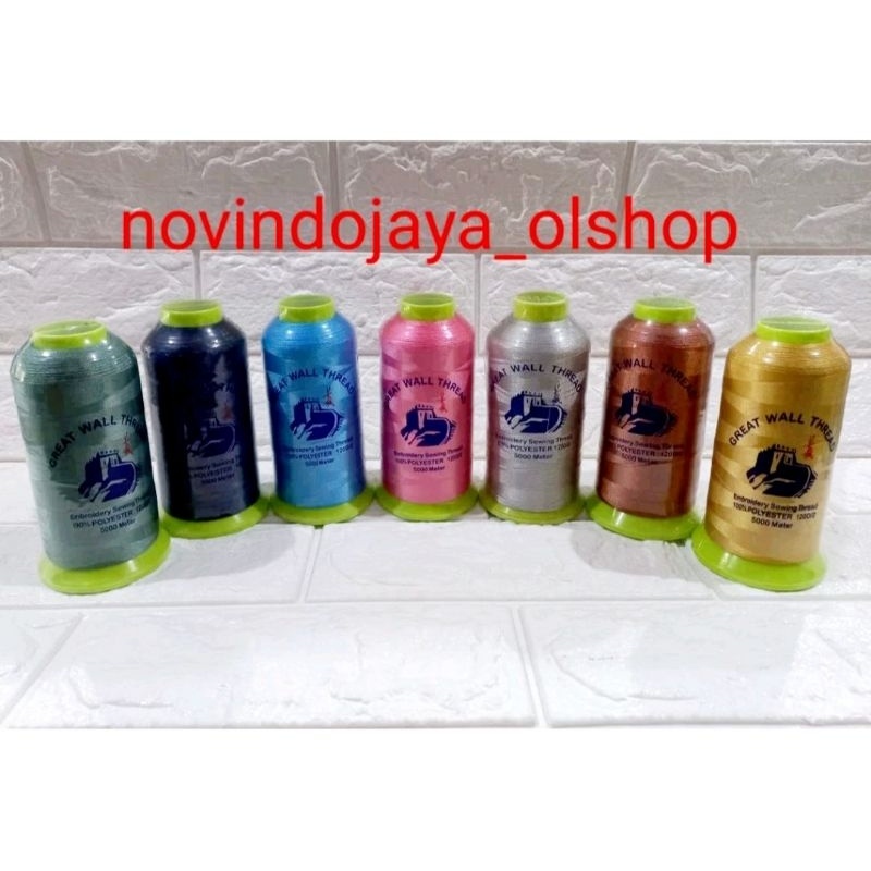Benang bordir polyester great wall TERMURAH