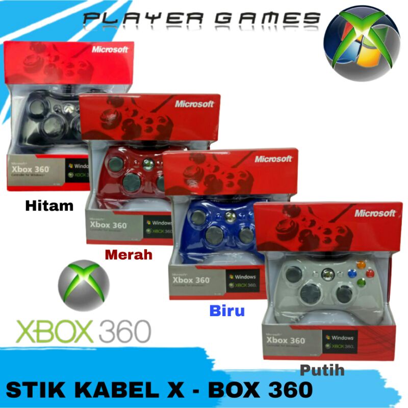 STIK XBOX 360 KABEL Wired STICK XBOX KABEL STIK XBOX PC STIK XBOX KOMPUTER -new