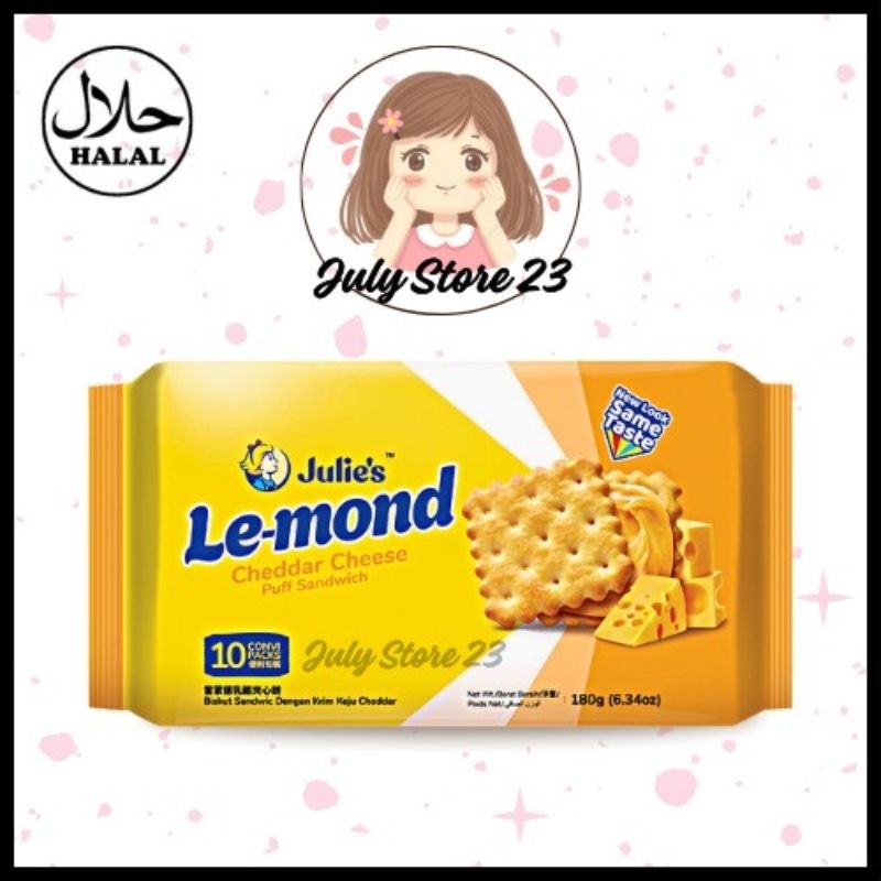 

A Julie'S Le-Mond Cheddar Cheese Cream Biskuit Keju Cheddar 170 Gr