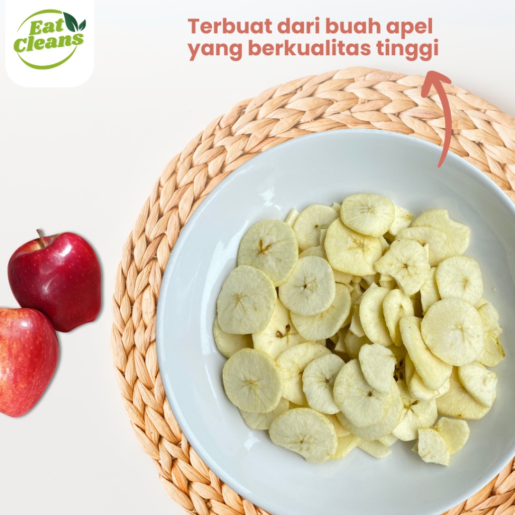 

A Dried Apple - Keripik Buah Apel Renyah - Camilan Diet Sehat Vegetarian - Kripik Apel Kering Vacuum
