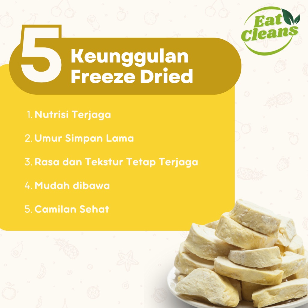 

A Freeze Dried Durian - Snack Freeze Dried Fruit - Snack Keripik Durian Kering - Camilan Sehat