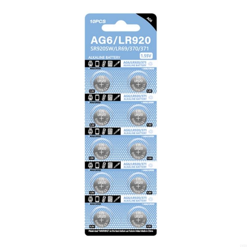 10Pcs AG6 Button Batteries SR920SW SR69 SR921 LR920SW 280-31 V371 D371 605 S921E GP371 CX921 SG6 LR9
