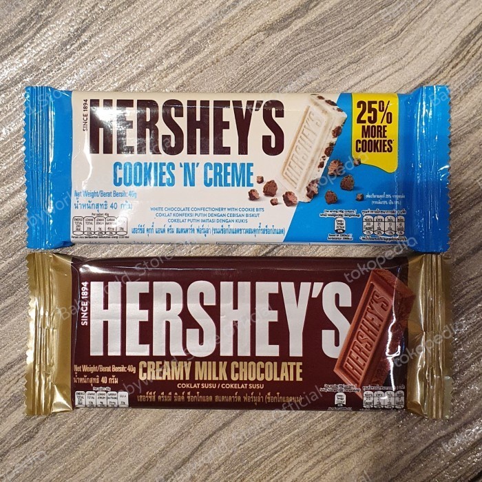 

A Hershey'S Chocolate Bar Cookies N Creme / Milk Chocolate / Whole Almonds 40Gram