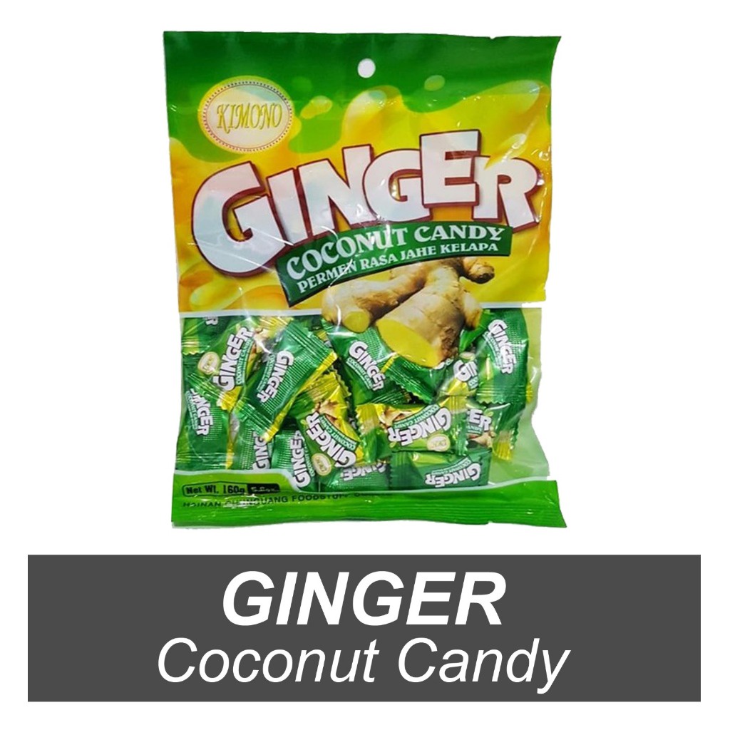 

A Permen Ginger Coconut Candy ( Permen Rasa Jahe Kelapa) Berat 160Gr Exp Mei 2026 Promo Halal