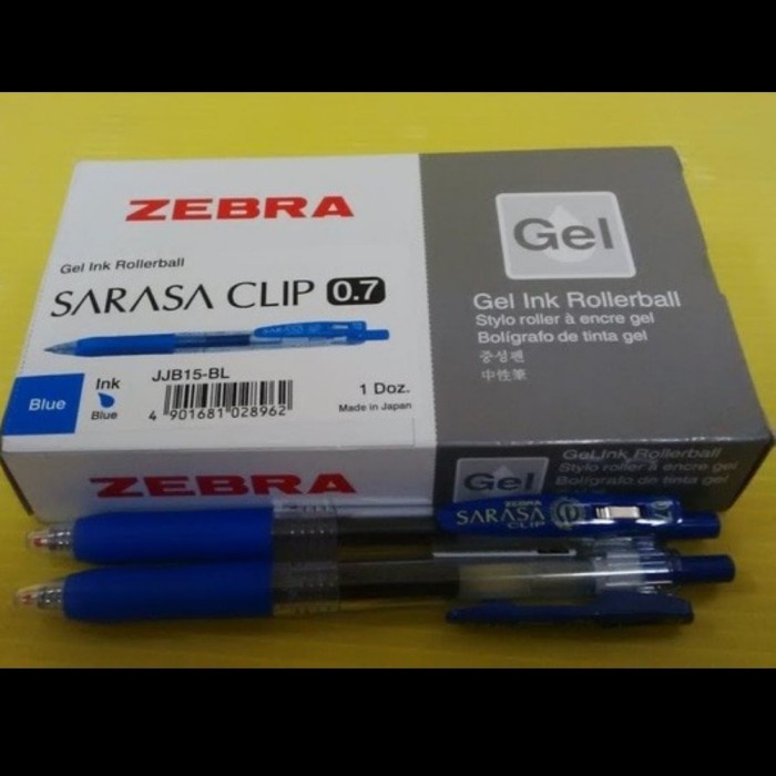 

Pena Pulpen Ballpoint Pen Zebra Sarasa Clip Gel 0,7 Biru Harga Satu Lusin