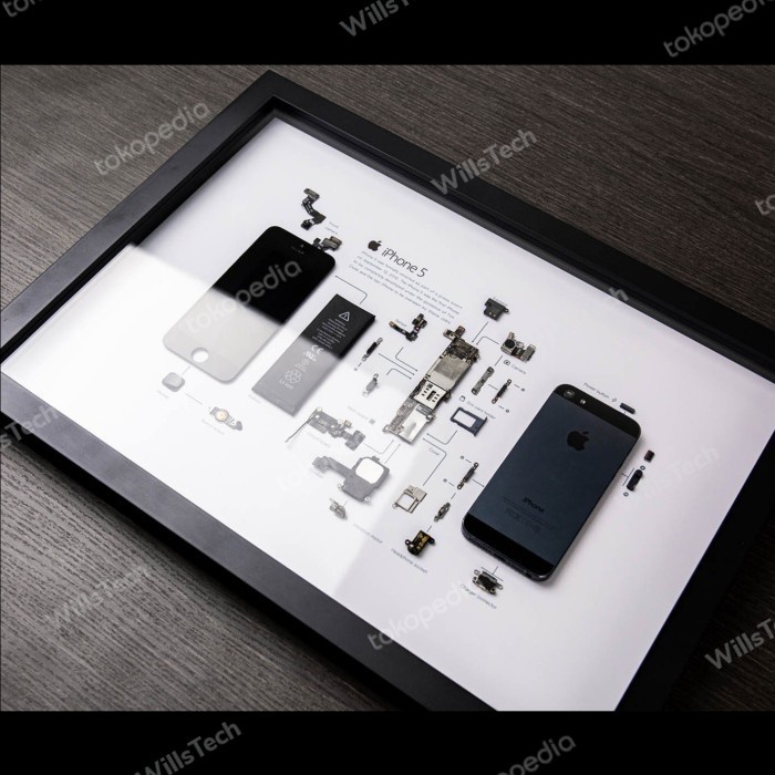 CUCI GUDANG APPLE IPHONE 5 ARTWORK ORIGINAL COMPONENT / DEKORASI DINDING