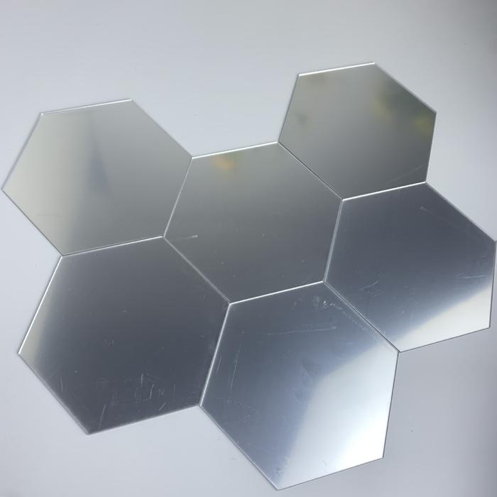 HEMAT MLS - Stiker Cermin Dinding Hexagonal Mini Anti Pecah Stiker Kaca Segi Enam Cermin Kaca Tempel