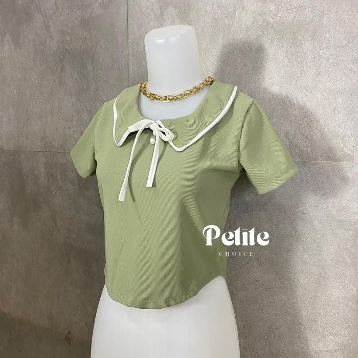 (BestSeries) Petitechoice BERRY Top - Atasan Wanita Pita Cute Feminine Bow Korean Style Crop Baju