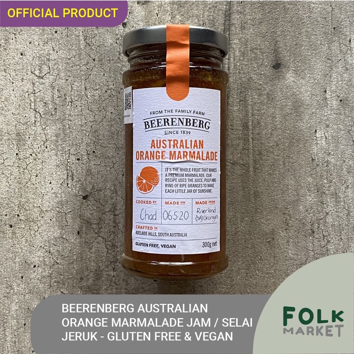

(TopSeller) BEERENBERG Australian Orange Marmalade Jam / Selai Jeruk - Gluten Free