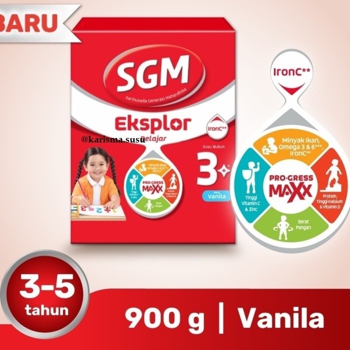 

(TopSeller) SGM Eksplor 3 Plus Usia 3-5 Tahun Rasa Madu/Coklat/Vanila/900gr/karismasusu