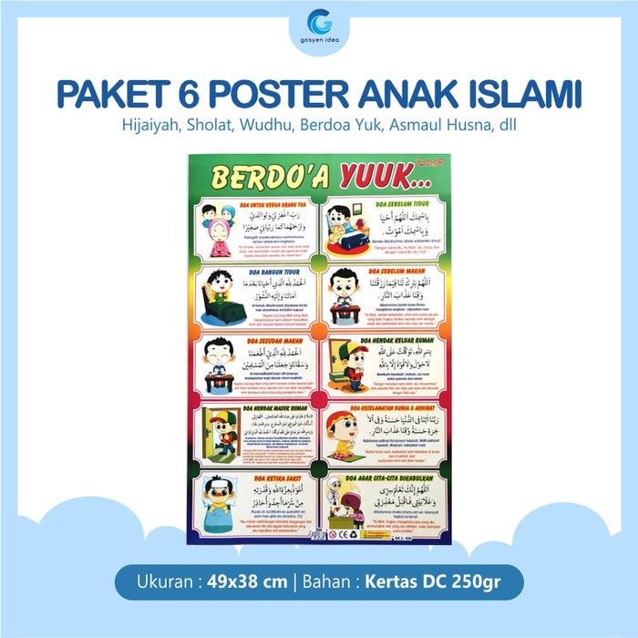 

Poster Belajar Anak Muslim Paket Isi 6 Pcs Poster Islam Karton Stationery