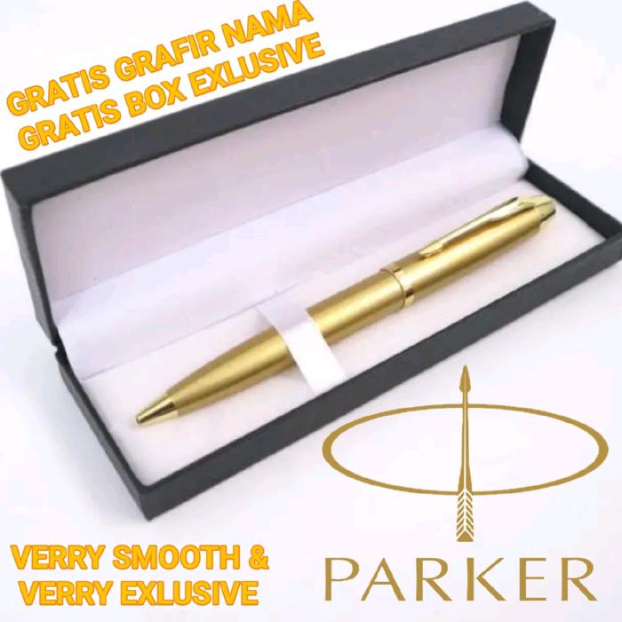 

Bollpoin Mewah Golden Parker Twist Action Gratis Grafir Nama Dan Box Exlusive Alat Tulis Stationery