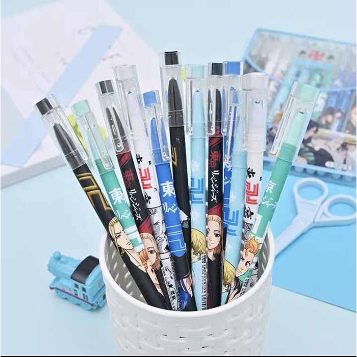 

[ Cod ] 1 Lusin 12Pcs / Pulpen Gel Bisa Dihapus Gantungan Karakter / Alat Tulis Bolpen Pena Balpoin