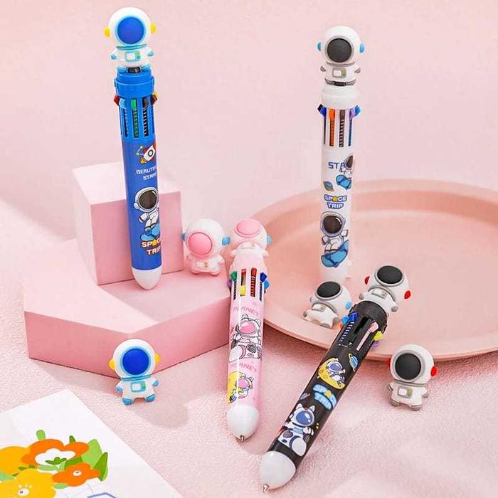 

Pulpen 10 Warna Karkater Astronot Dan Beruang Bolpoin 10 Warna Karakter Lucu Biru