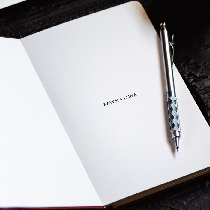 

pintar- A5 Notebook - Plain / Dotted Paper - Abbey Brown Fabric