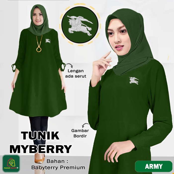 Baju Atasan Tunik Myberry Wanita Muslim Xl - Xxxl / 09040 - 09046