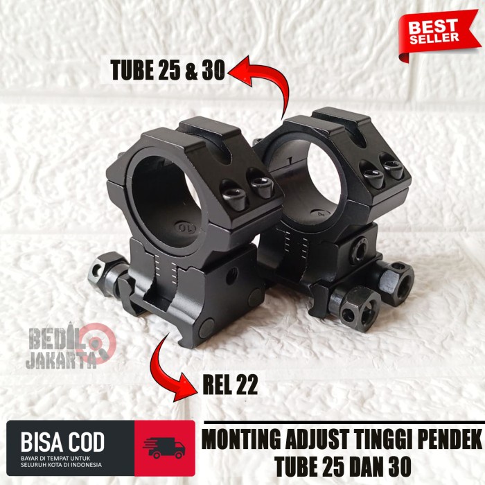 Monting Adjust Tinggi Pendek Mounting Teleskop Rel 22 Tube 25 Dan 30
