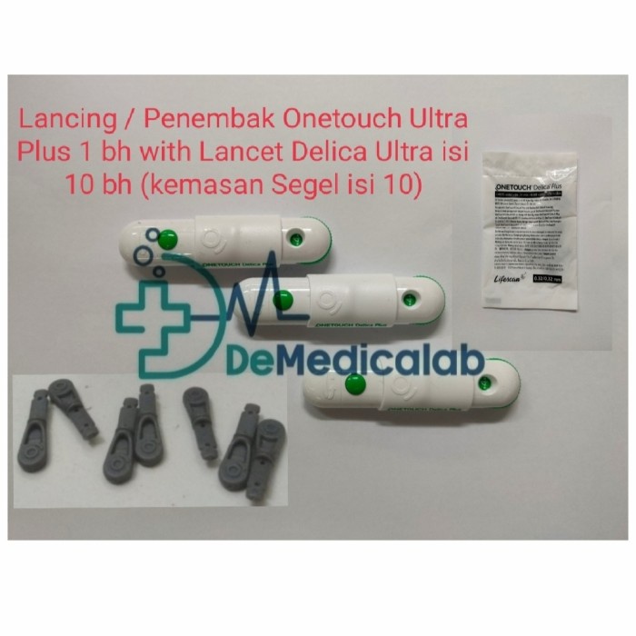 Lancing Device Pen / Penembak Onetouch Ultra Plus Flex + Lancet Delica