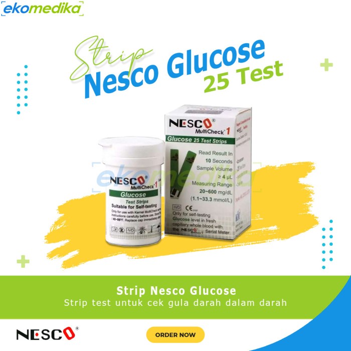 Strip Nesco Gula Darah / Glucose Strip / Nesco Glucose 25T