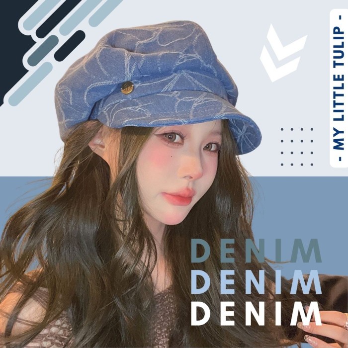 TOPI GOLF JEANS BERVOLUME / TOPI CEWEK KEREN DENIM JEANS / TOPI WANITA BIRU JEANS