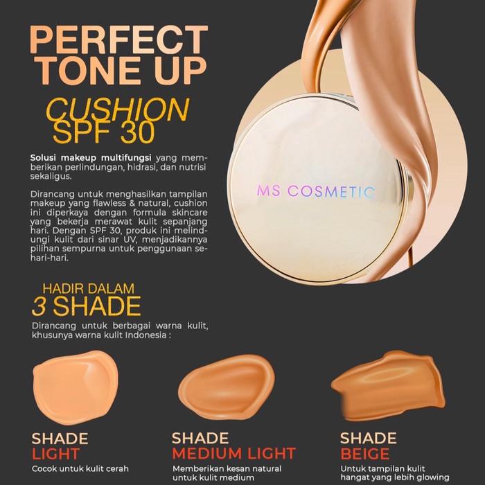 MS GLOW MS COSMETICS PERFECT TONE UP CUSHION SPF 30 PA++ FOUNDATION WAJAH