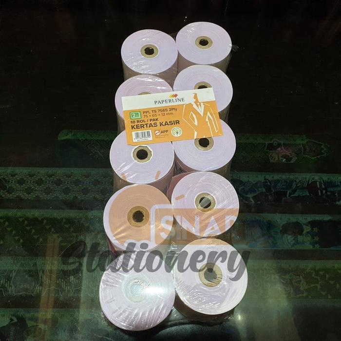 

pintar- Kertas struk 75x65 2ply paperline 1pak isi 10pc