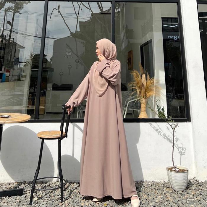 Abaya Basic Polos / Abaya Raya Polos Muslim Wolfis Gamis Hitam