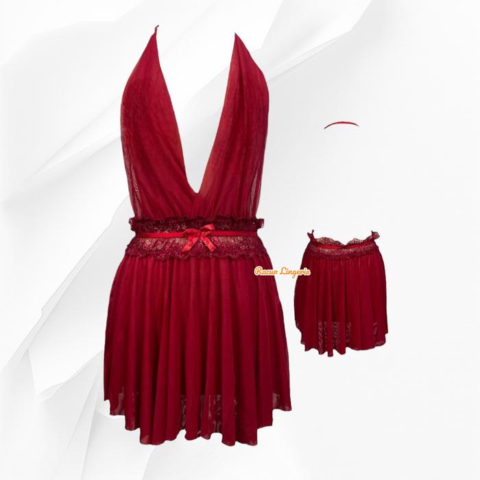 READY STOK [ RACUN LINGERIE ] DRESS CUTE DASTER SEXY SET LINGERIE MODEL MINJI SWEET CHARMING