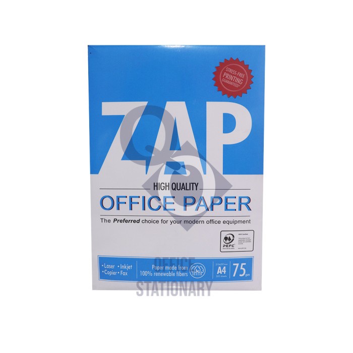 

pintar- kertas hvs a4 75gr ZAP copy paper
