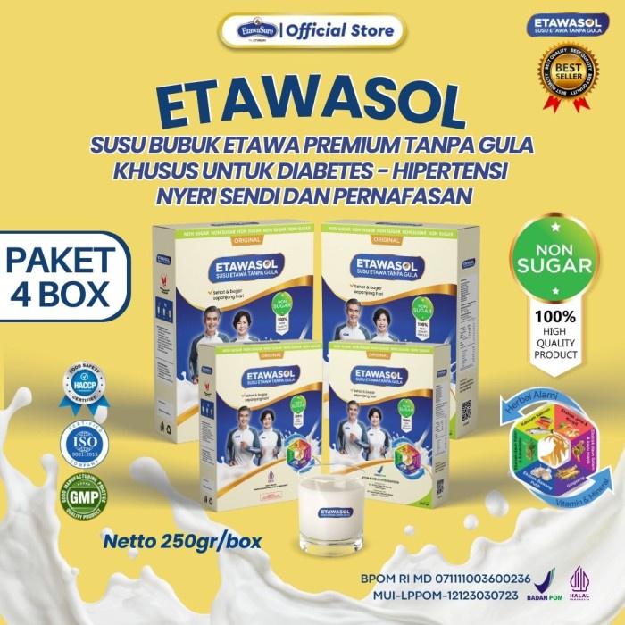 

BARANG TERLARIS Etawasol Susu Kambing Dengan Ekstrak Herbal 100% Bebas Gula - Atasi Diabetes,