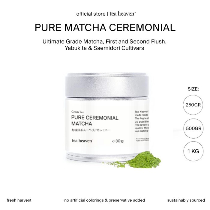 

Matcha Ceremonial Organik Pure Green Tea Powder Teh Hijau Bubuk Jepang