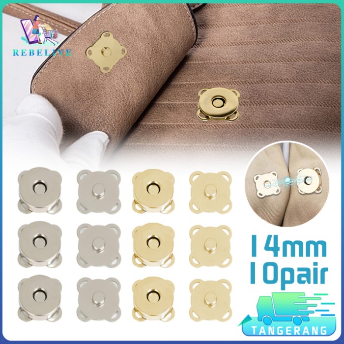 

10 Pasang Kancing Magnet Jahit 1.4 Cm Kancing Magnet Tas/Dompet