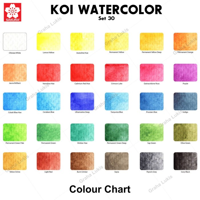 

pintar- Sakura Koi Watercolor 30 warna