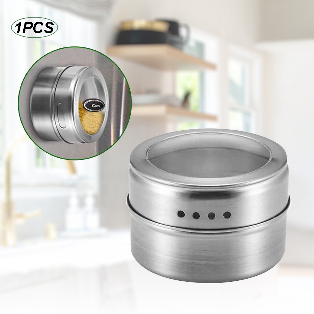 Leten Tempat Bumbu Makanan Magnetic Spice Jar Container 1 PCS