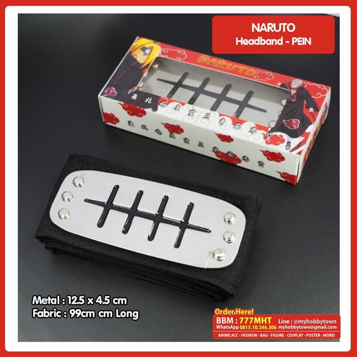 Headband / Ikat Kepala Naruto - Pein / Pain Akatsuki Plat Besi