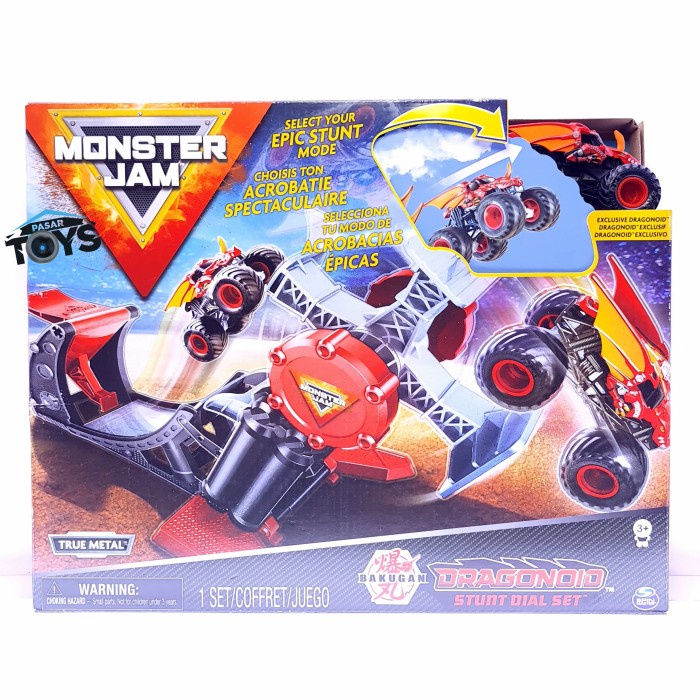 TERBARU Monster Jam, Official Bakugan Dragonoid Stunt Dial Playset