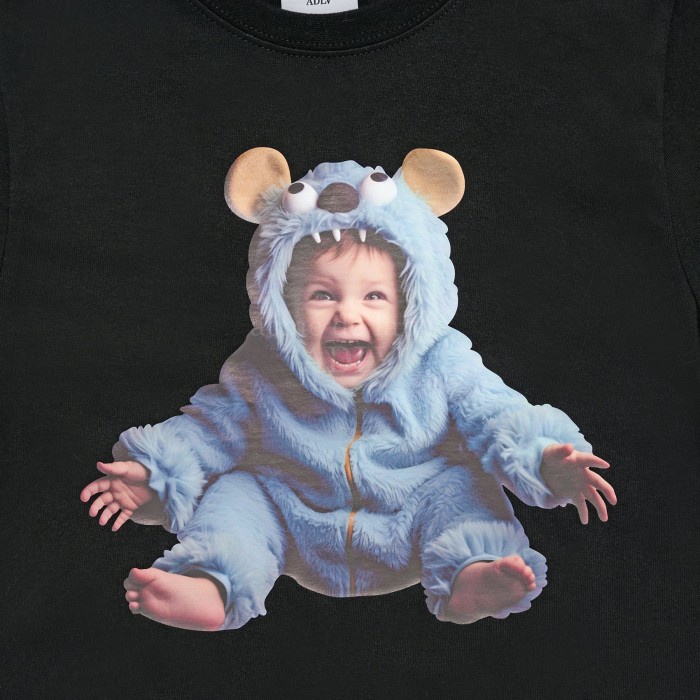 KIDS ADLV BABY FACE MONSTER BABY TEE BLACK
