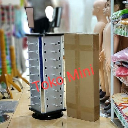 READY STOK DISPLAY RAK PAJANGAN KACAMATA MEJA 4 SISI ISI 36 PC PUTAR BADAN KOTAK