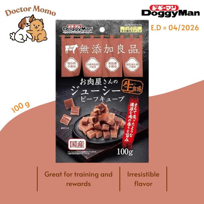 

PROMO SPECIAL DoggyMan Juicy Beef Cube Snack Dog Treat Dogs Makanan Ringan Anjing Rasa Sapi Doggy