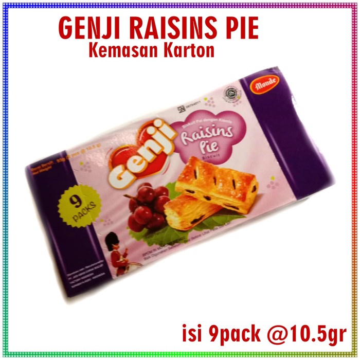 

TERBARU Genji Raisins Pie Makanan Snack Kue Roti Biskuit Ringan 9pack @10.9gr HL836
