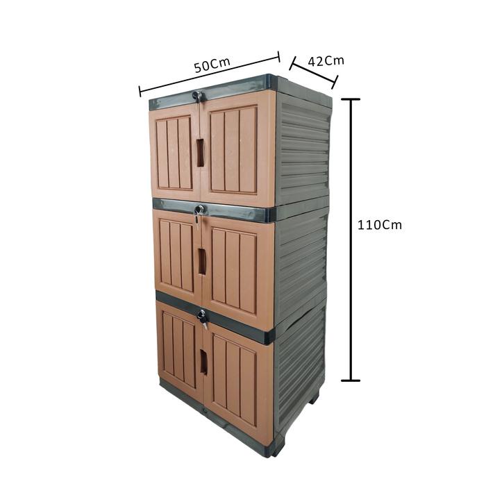 READY STOK GARANSI 100% / SINCANA KAYU MINI - Lemari Plastik 3 Susun