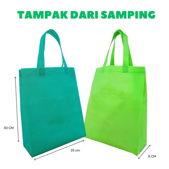 

party- (ISI 12PCS) Tas Goodie bag souvenir Standing Handle 30x40x10 Belanja