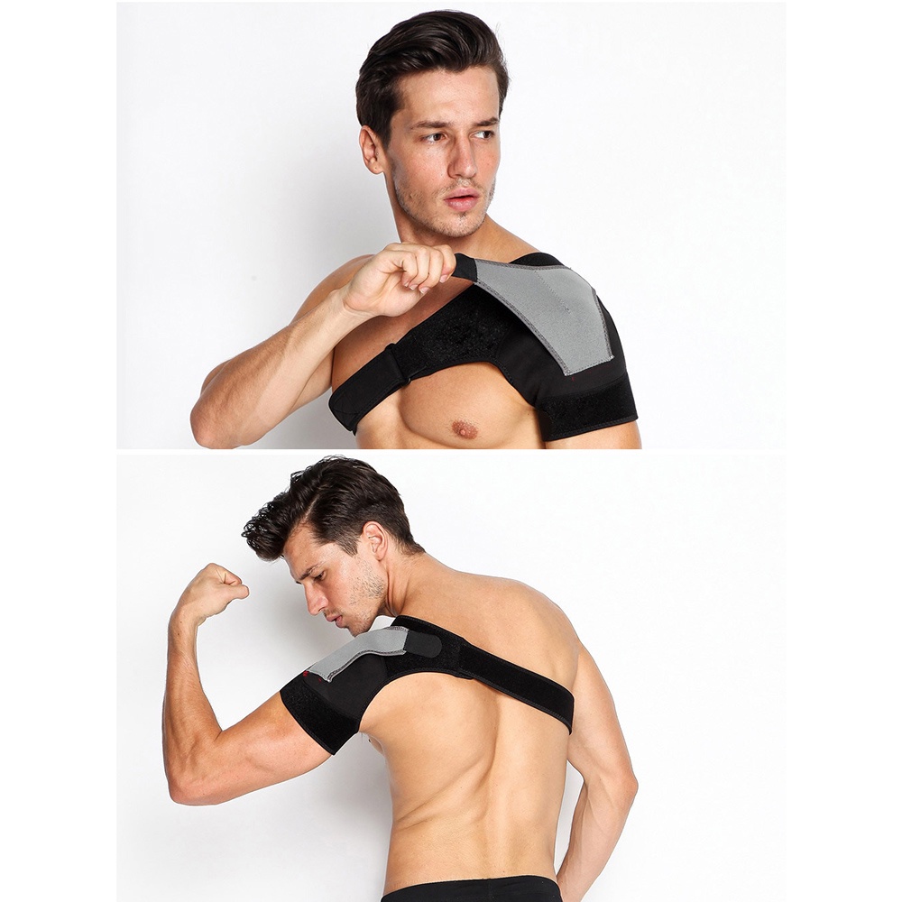 DEKER ARM BAHU ANTI CIDERA SHOULDER SUPPORT BRACE GUARD WRAP BELT FITNESS KIRI KANAN PANAH BADMINTON