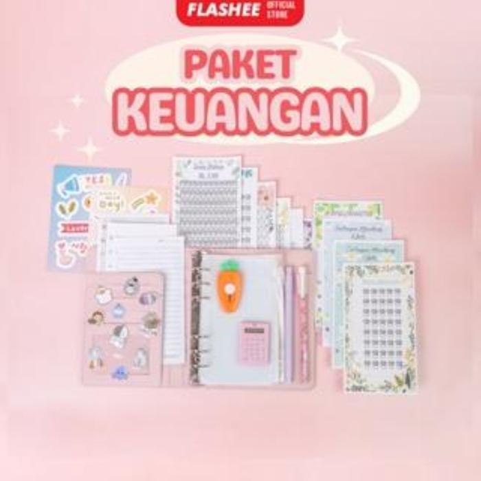 

Flashee Paket Budgeting Keuangan Binder A6 Paket Menabung Sinking Fund Ziplock Stationery Tempat