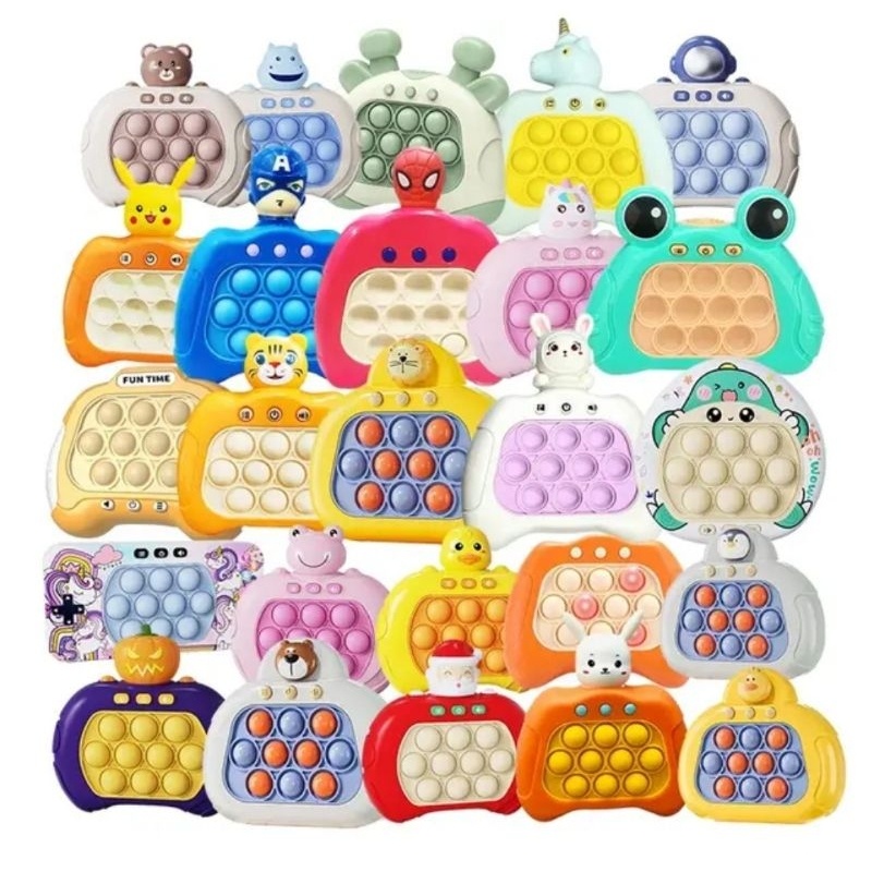 (Free Baterai) Quick Push Game Electronic Pop Light Up / Mainan Anak Quick Push Game Pop IT / Game